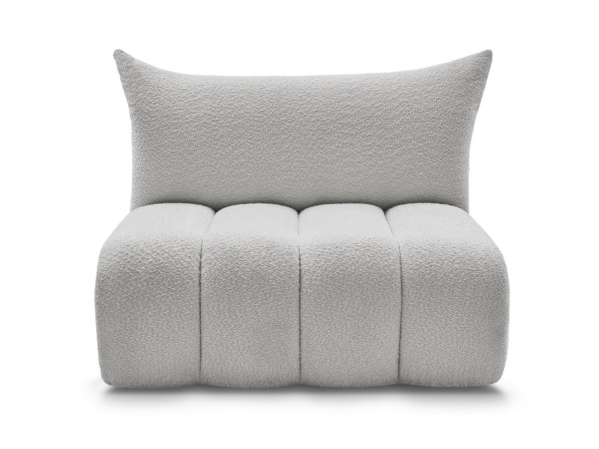 Bobochic Azra Sofamodul 2-Sitzer 120 × 112 cm Bouclé-Stoff Hellgrau