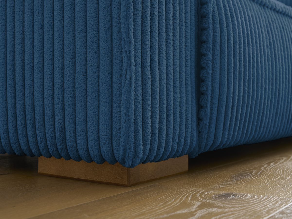 Bobochic Chelsea Sofa 6-Sitzer mit Pouf Breitcord weich Dunkelblau