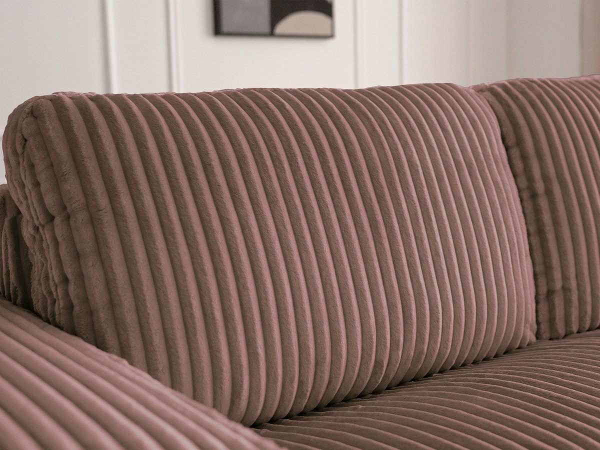 Bobochic Ibiza Schlafsofa 3-Sitzer Cordsamt Rosa, Liegefläche 140 × 196 cm