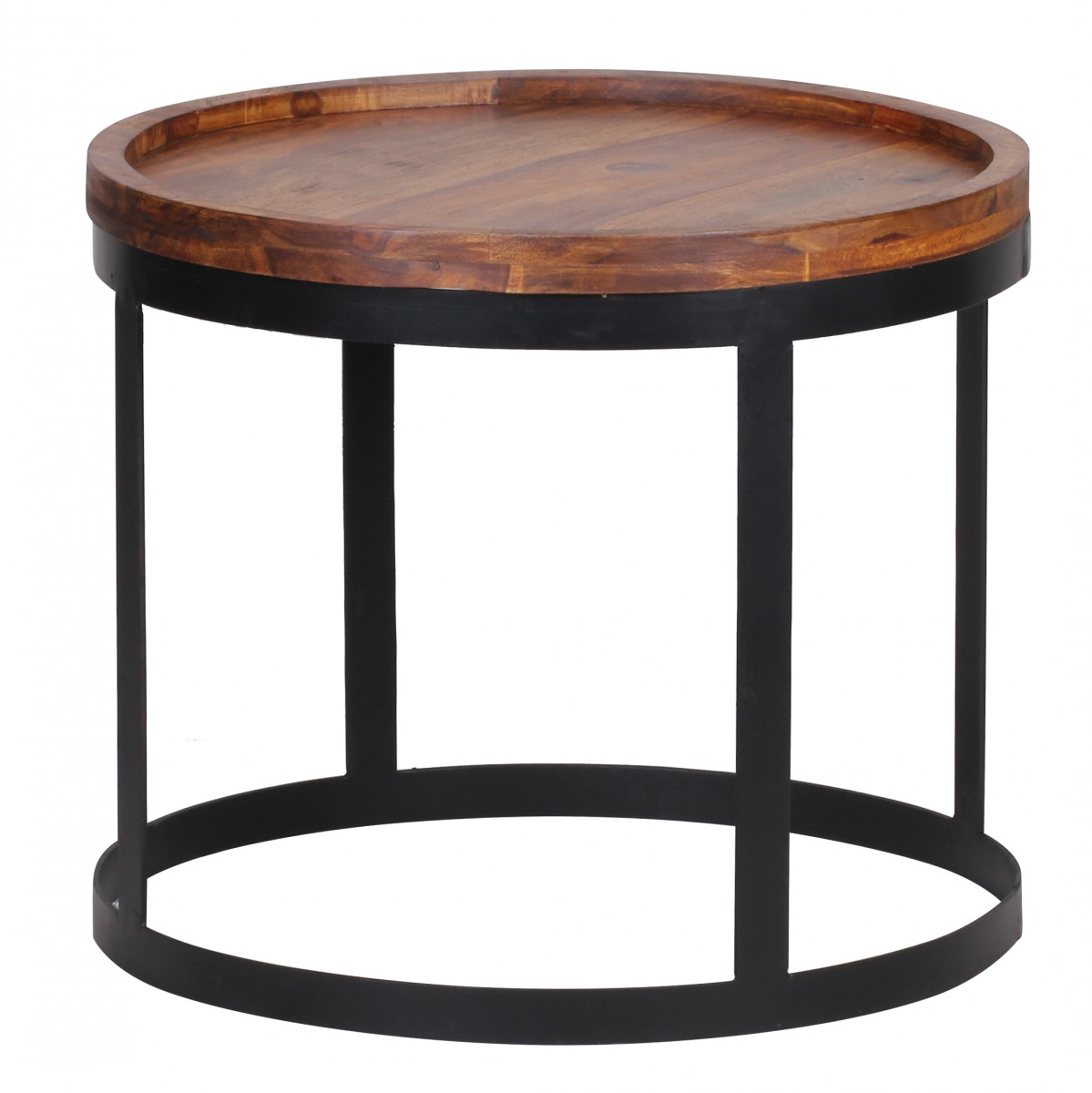 Satztisch 2er-Set Alden Massivholz Sheesham Ø 53 cm