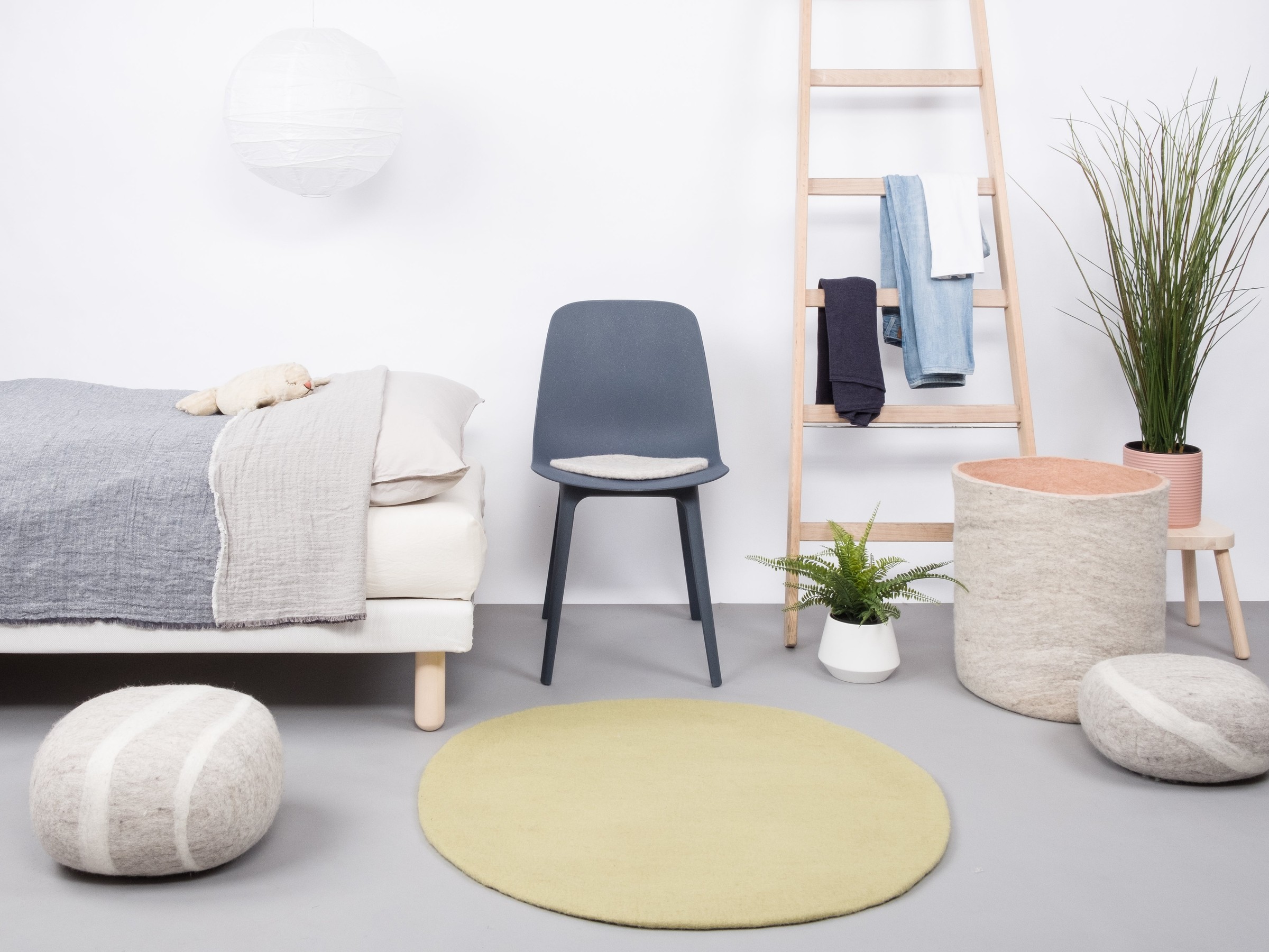 myfelt Pitt Filzteppich Hellgrün rund Ø 50 cm