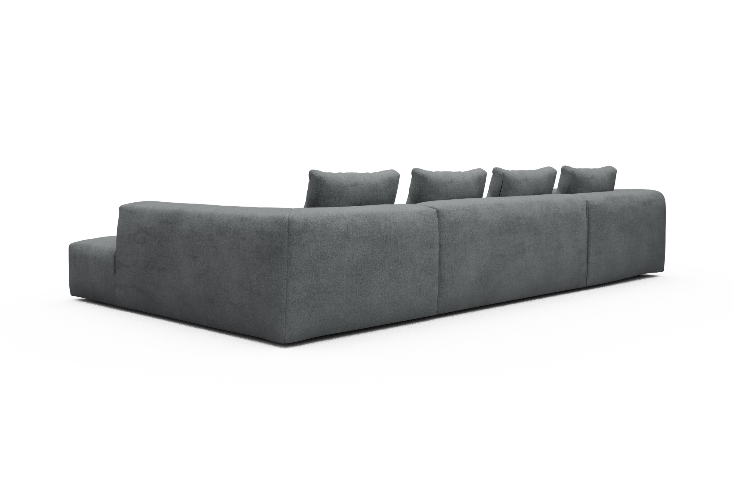 Wohnlandschaft Fred Relax-Ecke rechts mit 2-Sitzer und Chaiselongue links Casone-Gravel-Grey