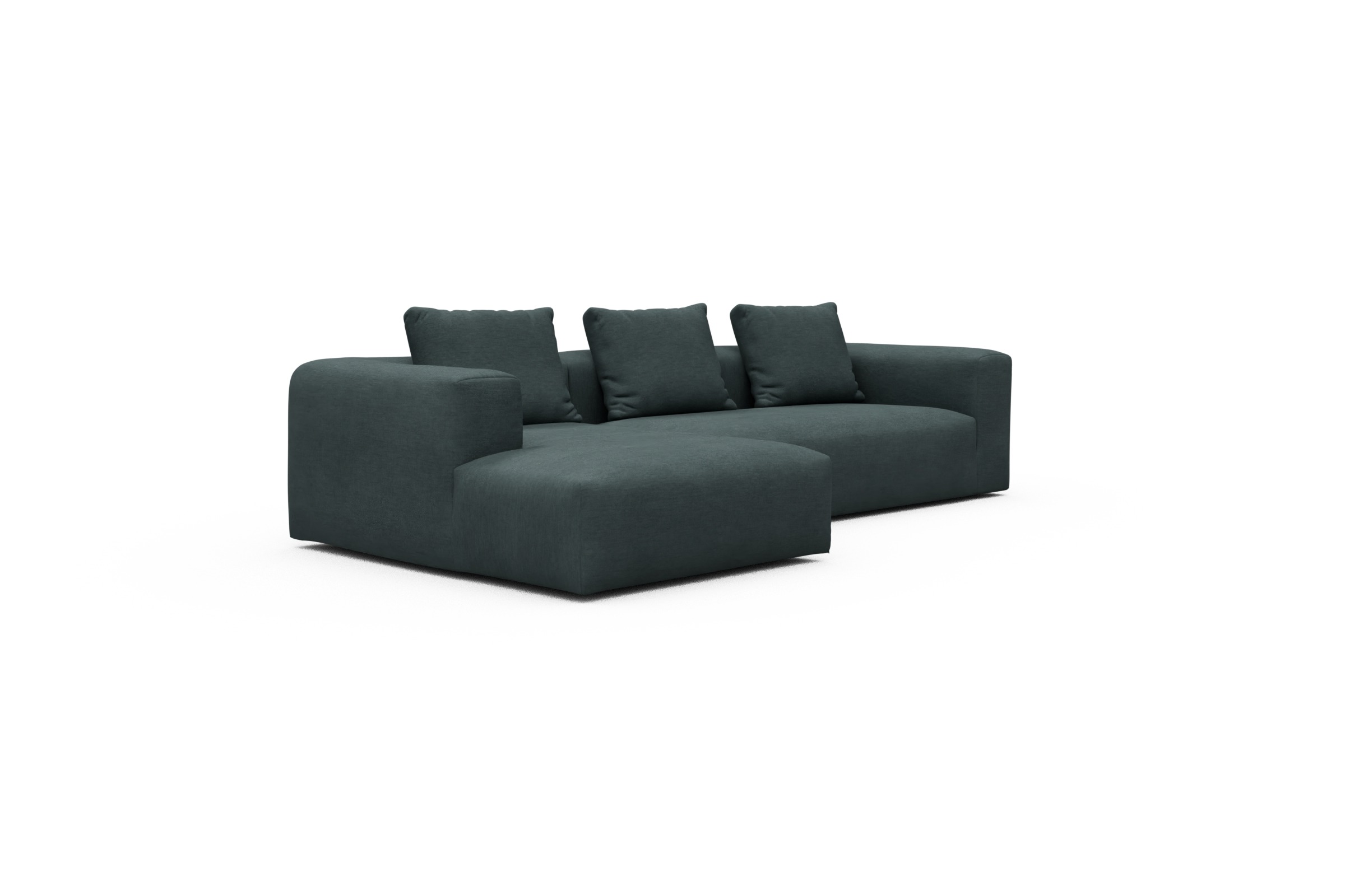 Ecksofa Fred Chaiselongue links mit 2,5-Sitzer Vivus-Blue