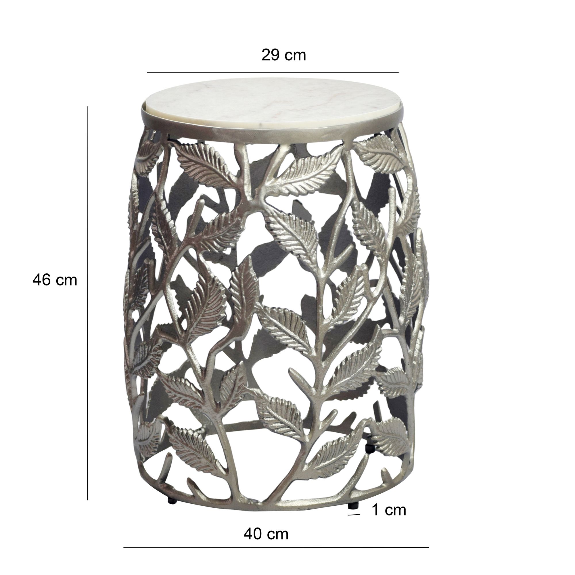 Beistelltisch Sortland Marmor Silber Ø 40 × H 46 cm