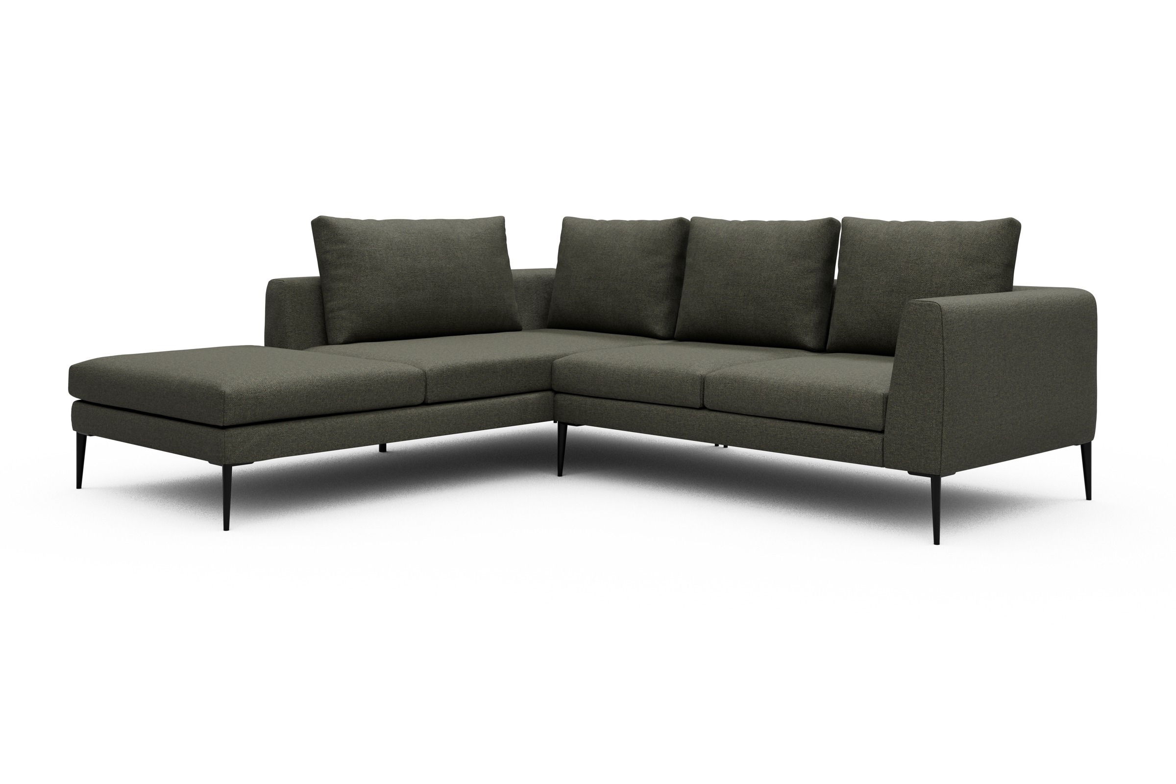 Ecksofa Paul Relax-Ecke links mit 2-Sitzer Sama-Winter-Moss