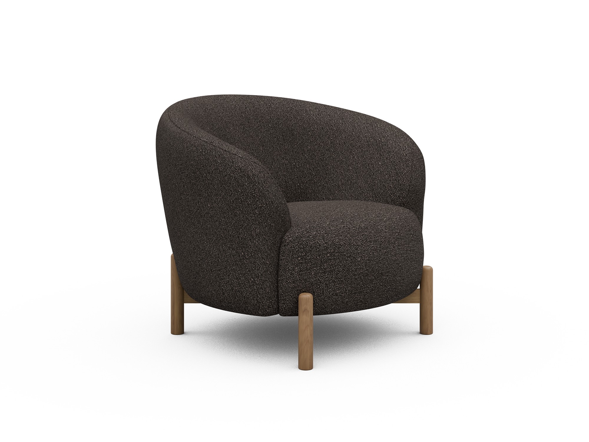 Sessel Ronda Holzbeine Eiche Natur Boucle Skandi 530-Taupe
