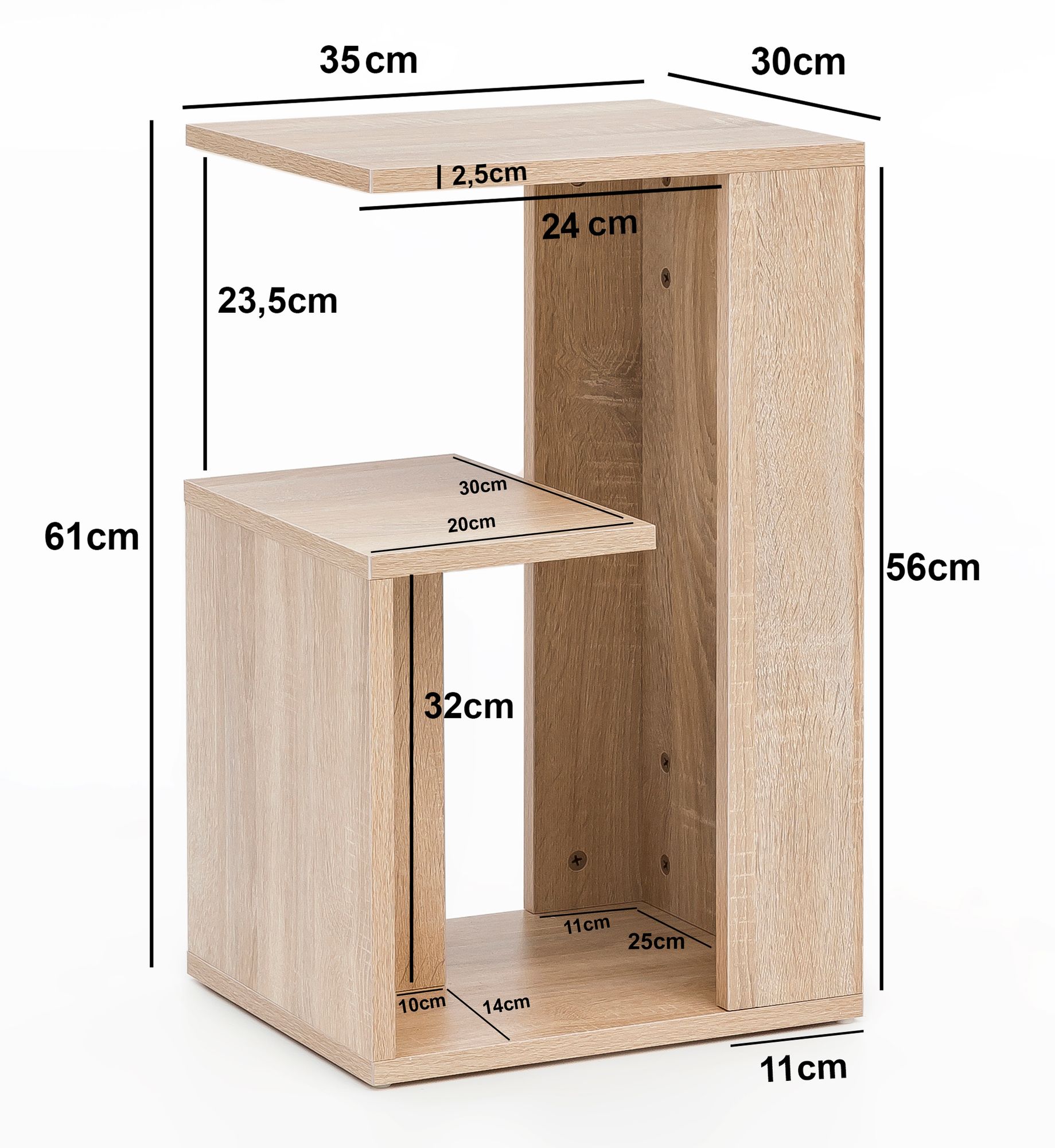 Beistelltisch Roldal Braun Sonoma 35 × 30 × 61 cm