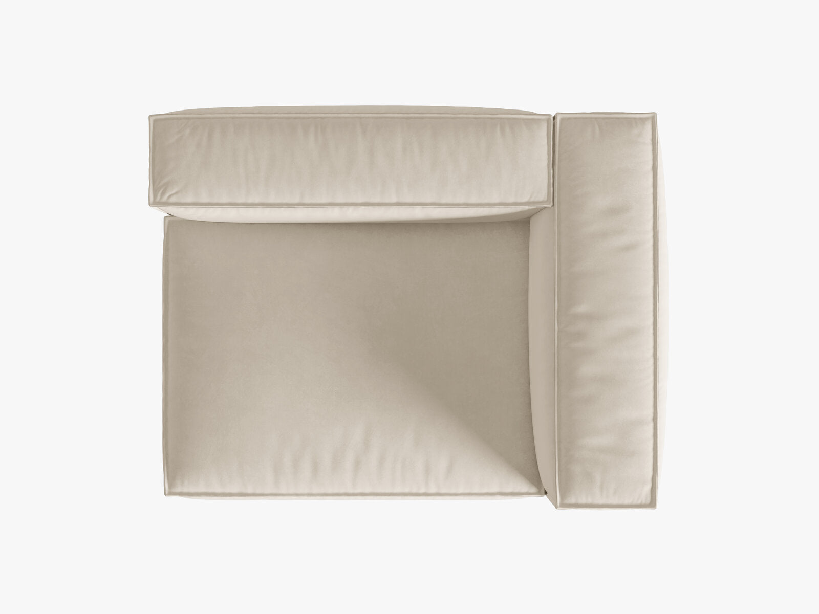 Micadoni Eckmodul Nuria 2-Sitzer Samt Paris Beige Rechts