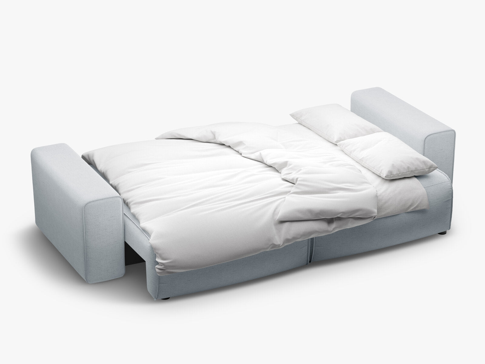 Micadoni Sofa Victor 3-Sitzer mit Schlaffunktion Strukturierter Stoff Hellgrau