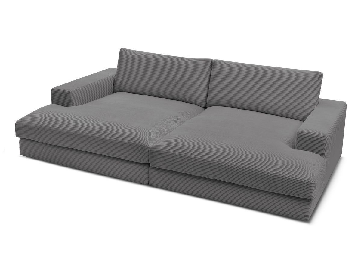 Bobochic Leonard Sofa 4-Sitzer 274 × 159 cm Cordsamt Dunkelgrau