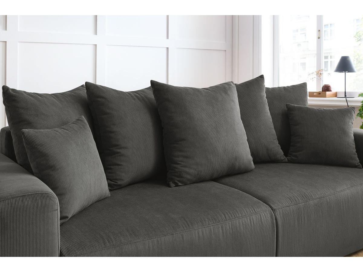 Bobochic Envy Sofa 3-Sitzer Cordsamt Dunkelgrau