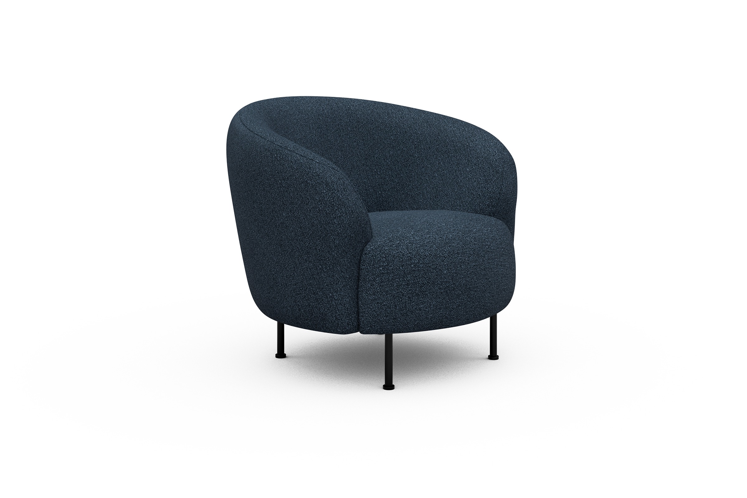 Sessel Ronda Metallbeine Schwarz Boucle-Blue