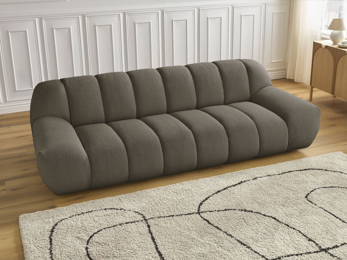 Bobochic Hayden Sofa 3-Sitzer Bouclé-Stoff Braun
