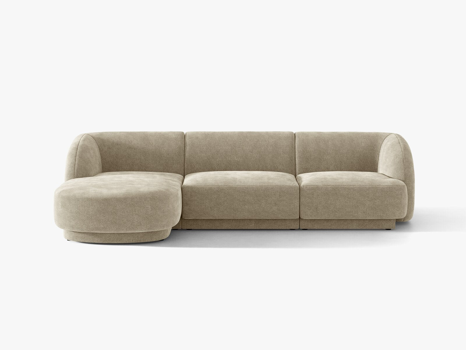 Micadoni Ecksofa Miley 4-Sitzer Chenille Eden Dunkelbeige Links