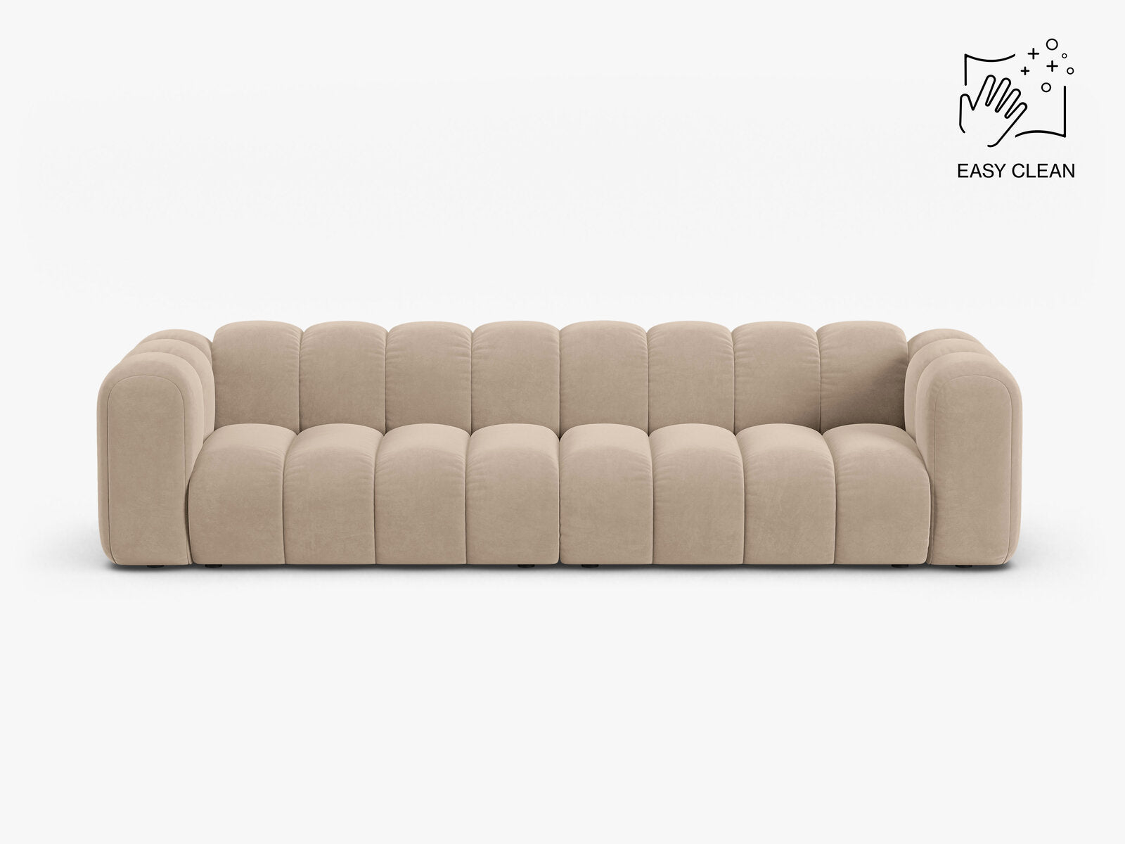 Micadoni Modulares Sofa Lupine 4-Sitzer Samt Venus Beige