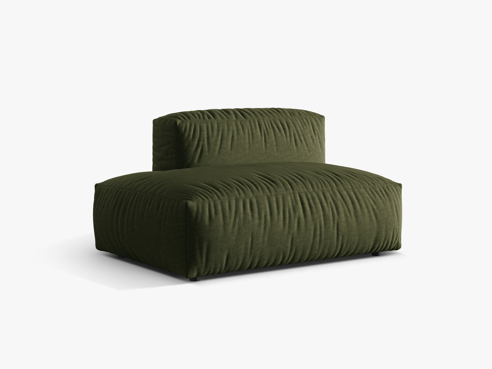 Micadoni Ecksofa-Modul Martina 1-Sitzer Strukturierter Stoff Boston Grün Links