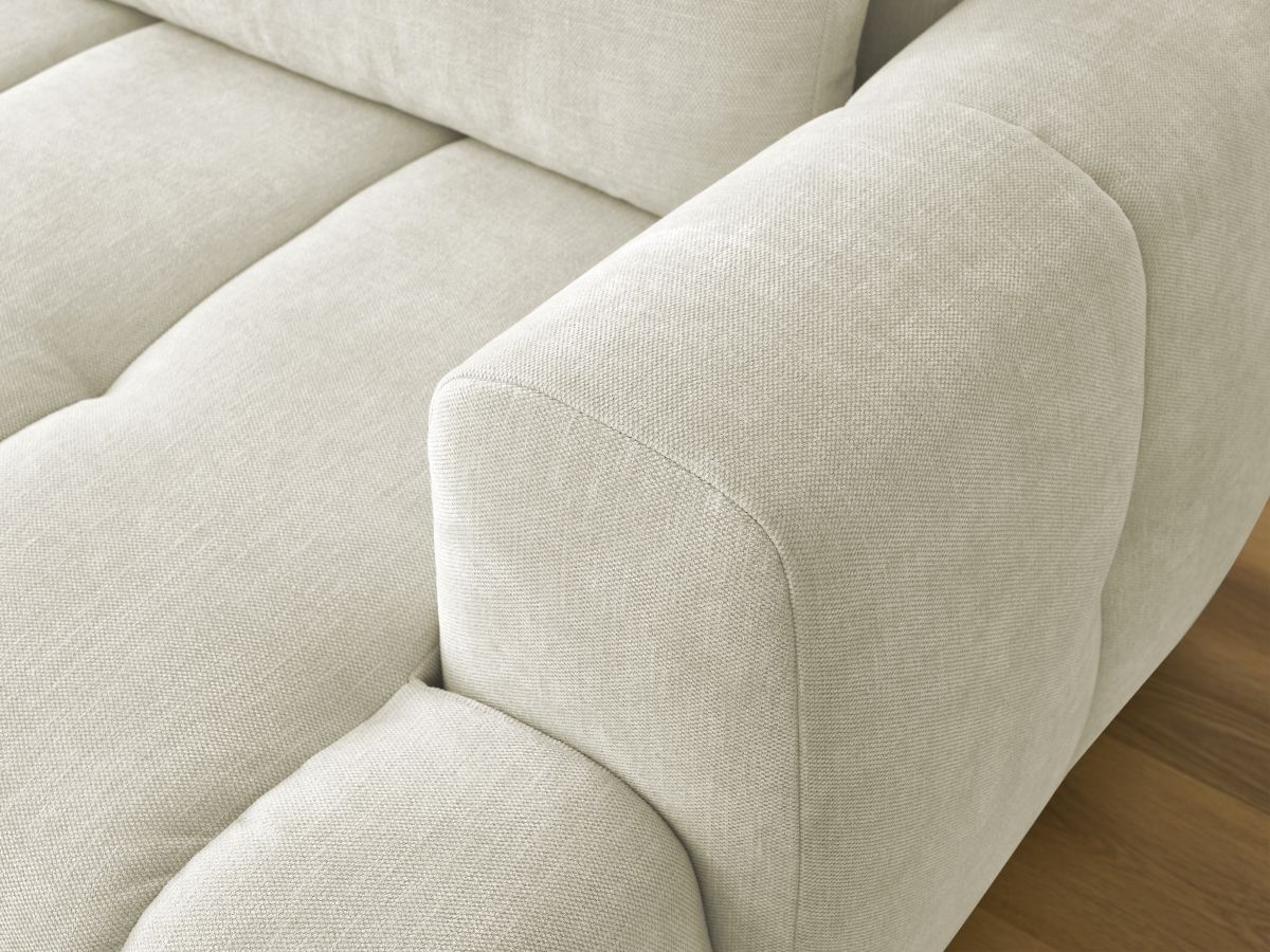 Bobochic Fuji Ecksofa mit Schlaffunktion und Bettkasten 292 × 160 cm Stoff Beige Ecke links