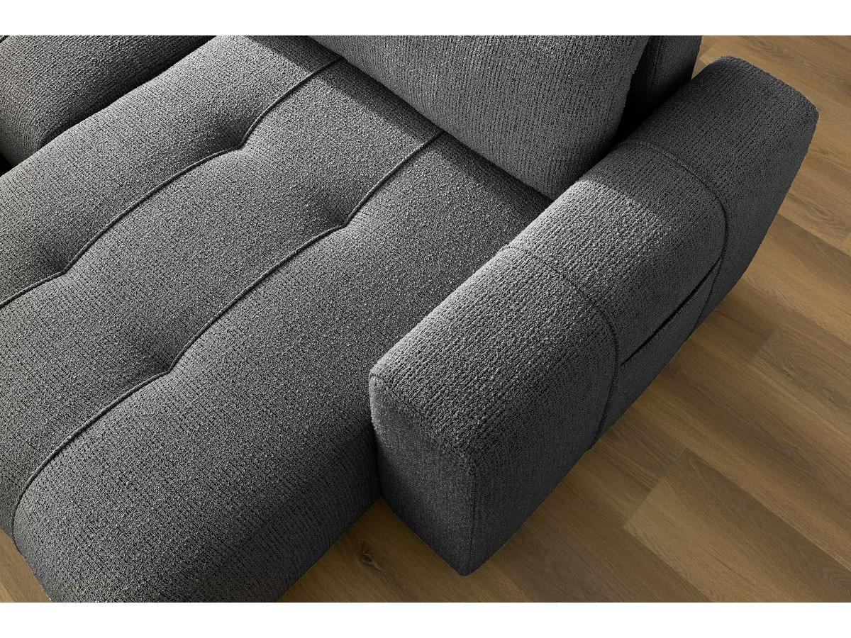 Bobochic Arsene Wohnlandschaft Melange-Stoff Dunkelgrau Ecke rechts