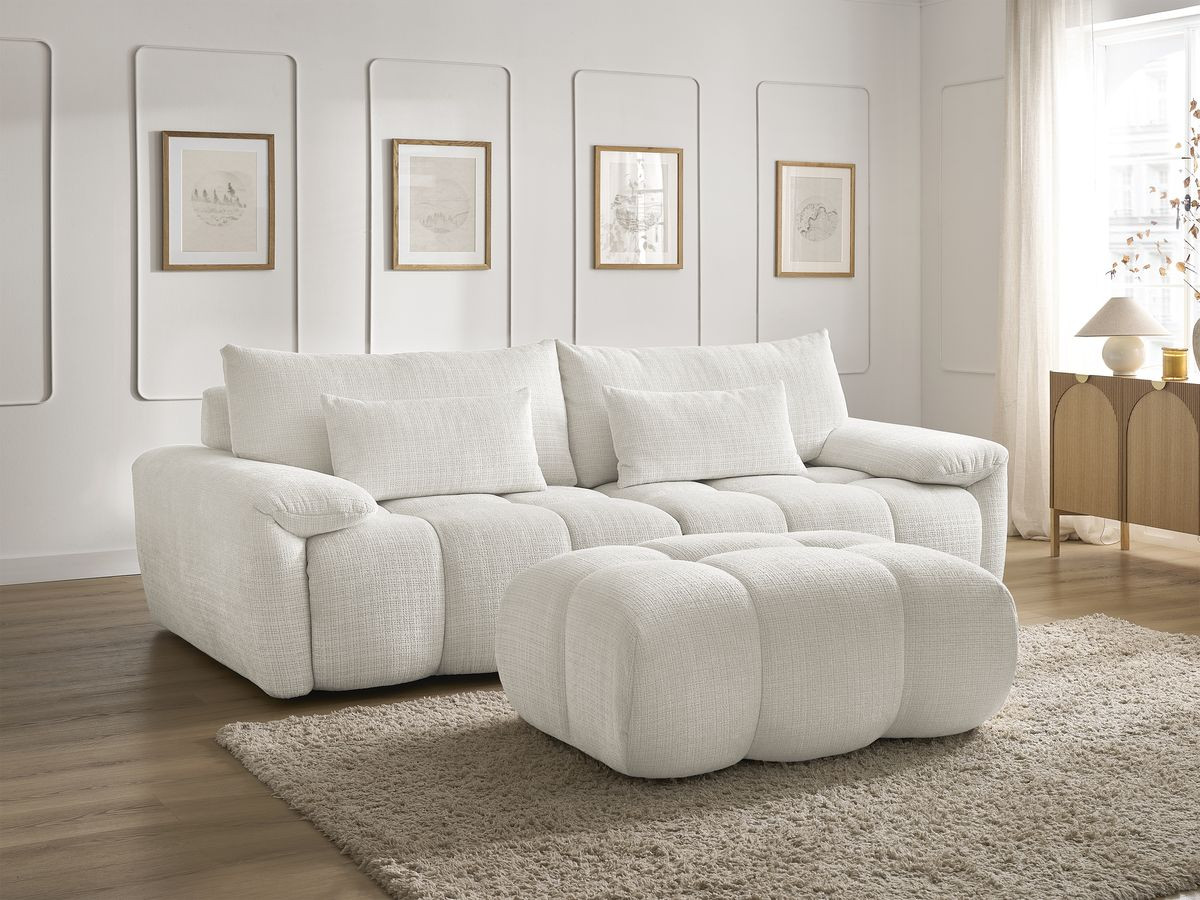 Bobochic Ivane Sofa 4-Sitzer Strukturstoff Weiß