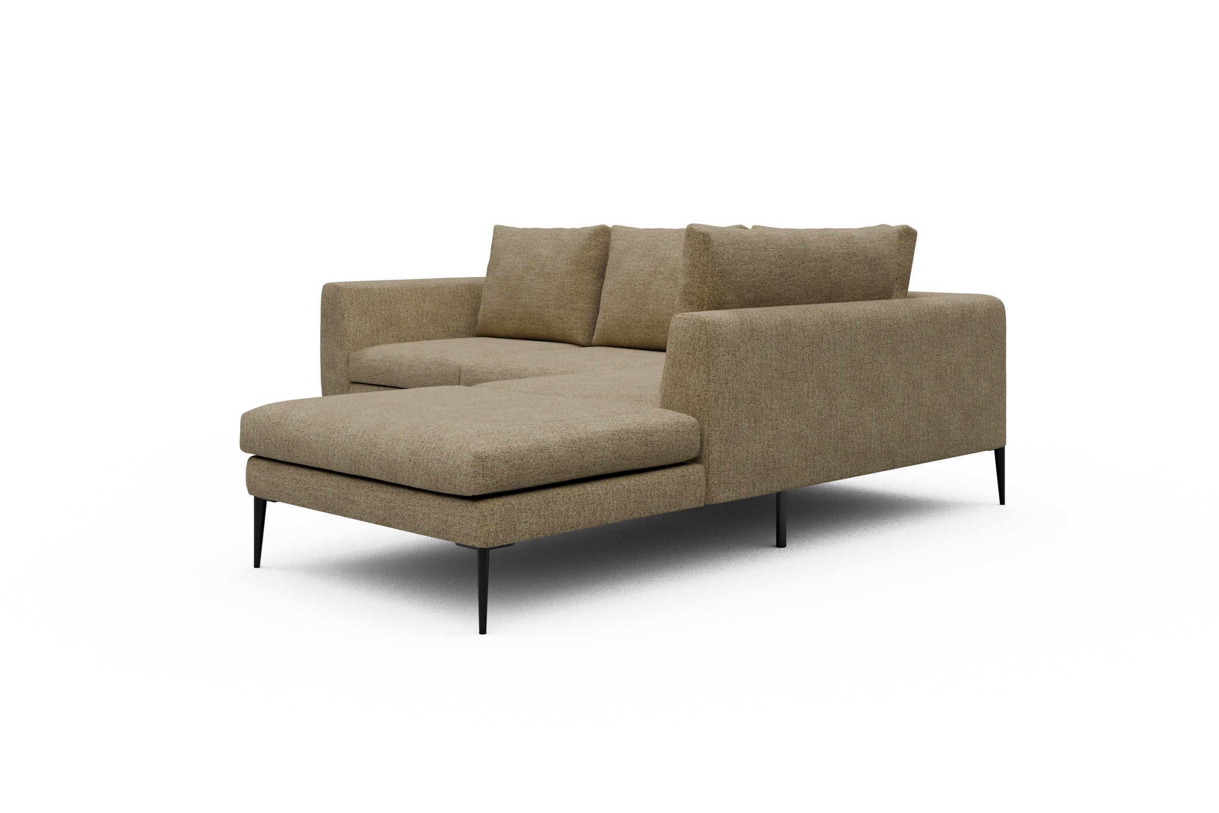 Ecksofa Paul Relax-Ecke rechts mit 2-Sitzer Carreno-Silician-Yellow