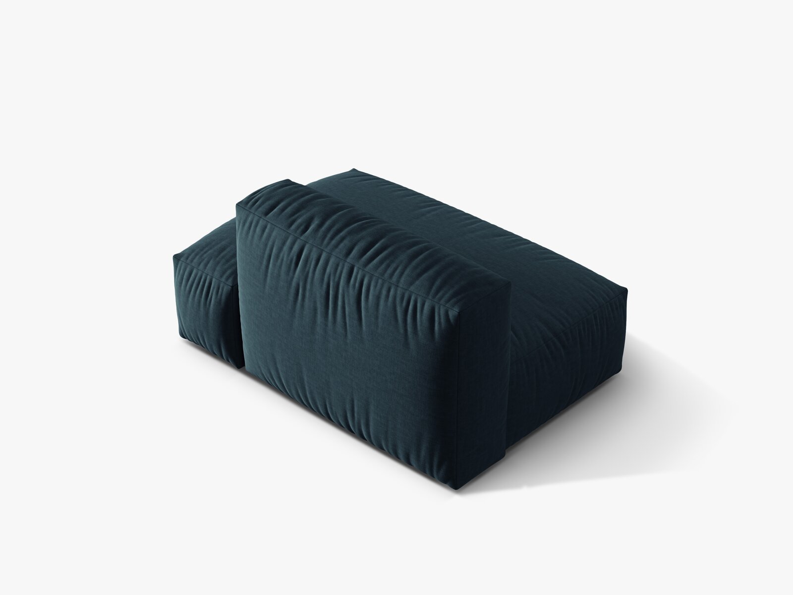 Micadoni Ecksofa-Modul Martina 1-Sitzer Strukturierter Stoff Boston Jeansblau Rechts
