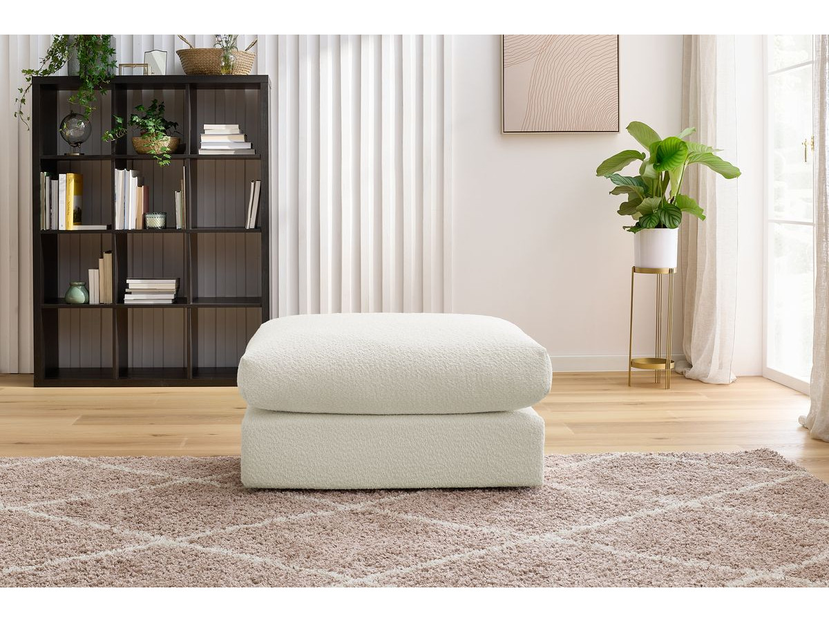 Bobochic Paris Pouf, sehr weich Bouclé-Stoff Weiß