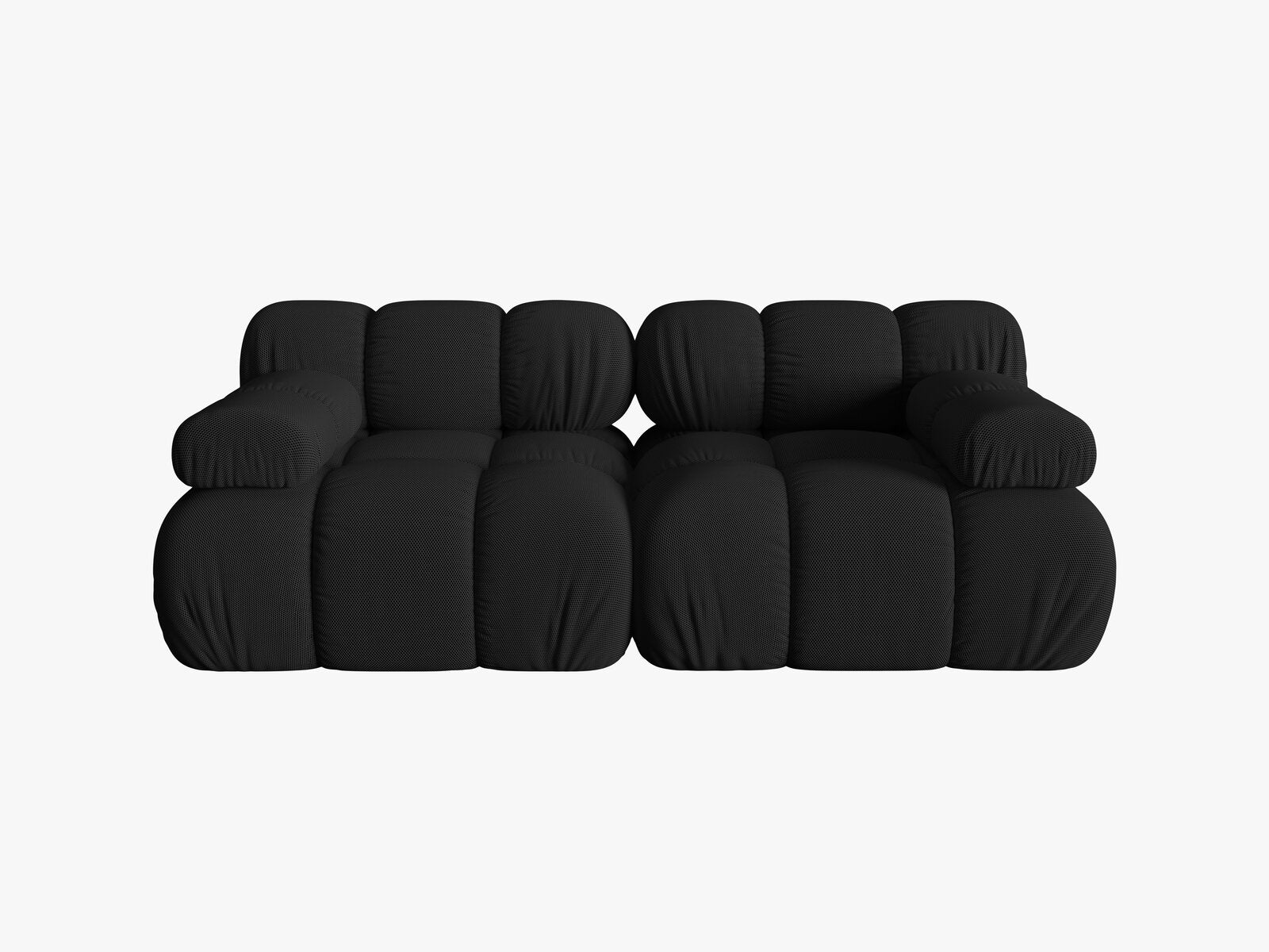 Micadoni Modulares Sofa Bellis 2-Sitzer 3D-Stoff Sonic Schwarz