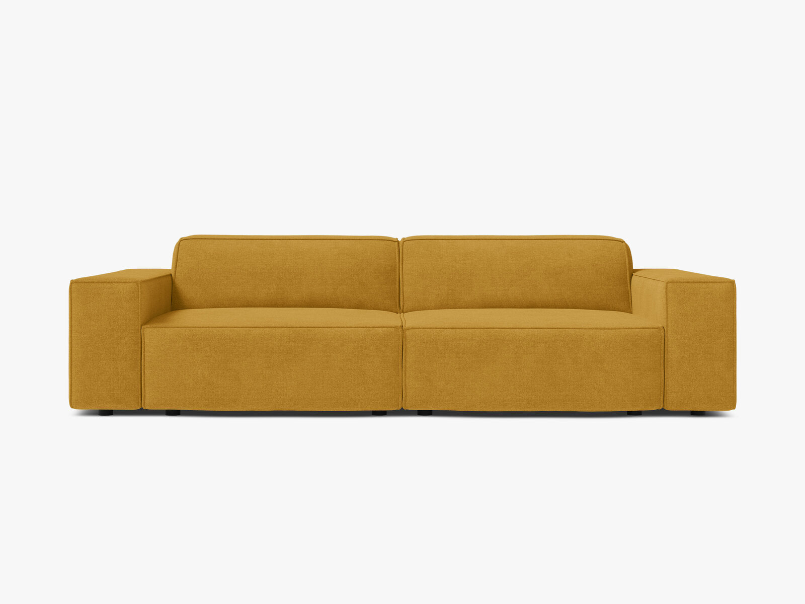 Micadoni 3-Sitzer Sofa Jodie Strukturierter Stoff Liberty Gelb