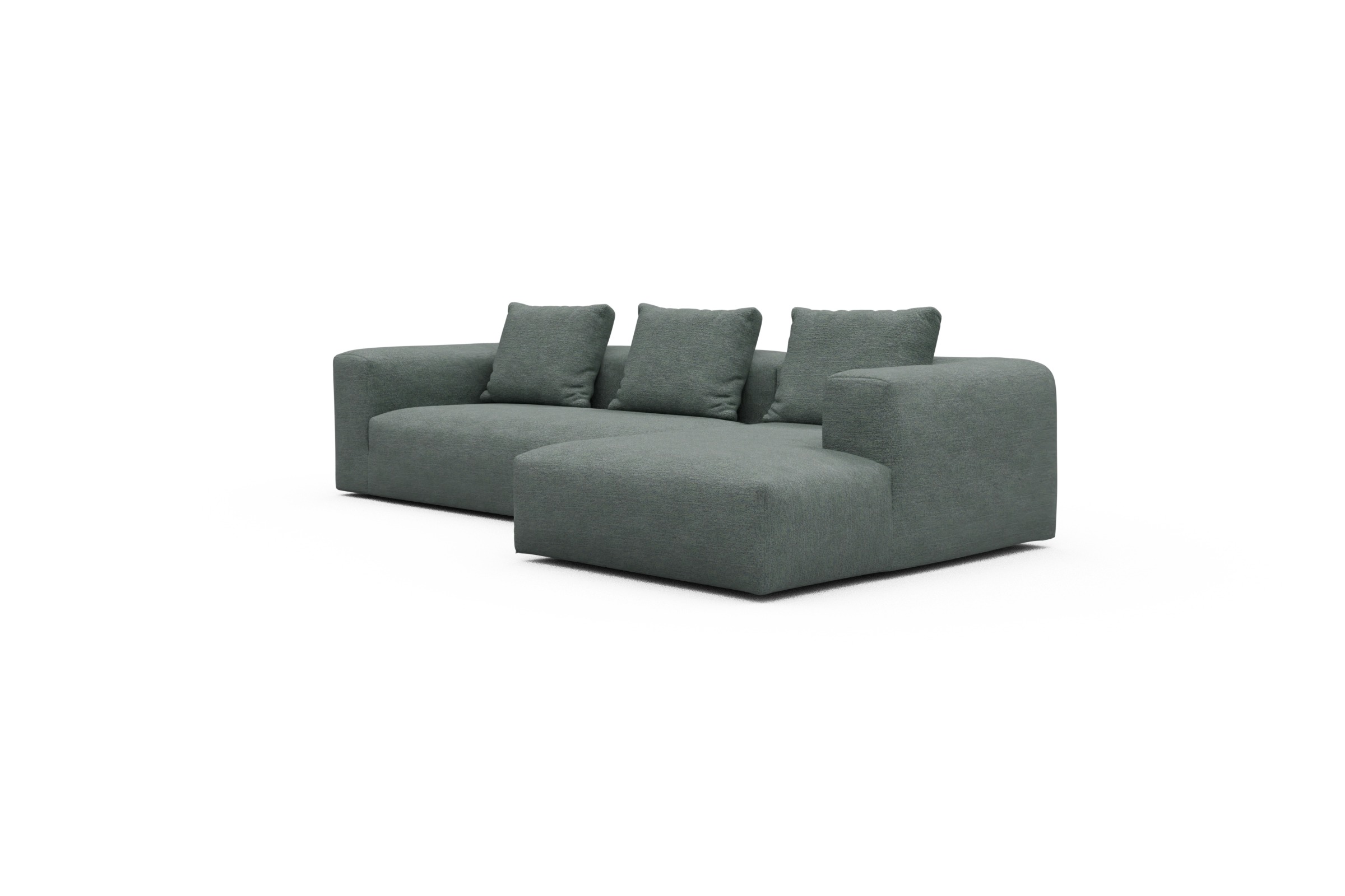 Ecksofa Fred Chaiselongue rechts mit 2,5-Sitzer Carreno-Ice-Blue