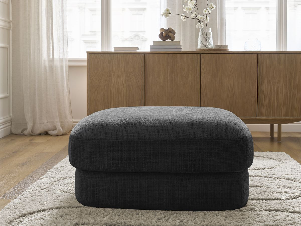Bobochic Leonore Pouf Strukturstoff Schwarz