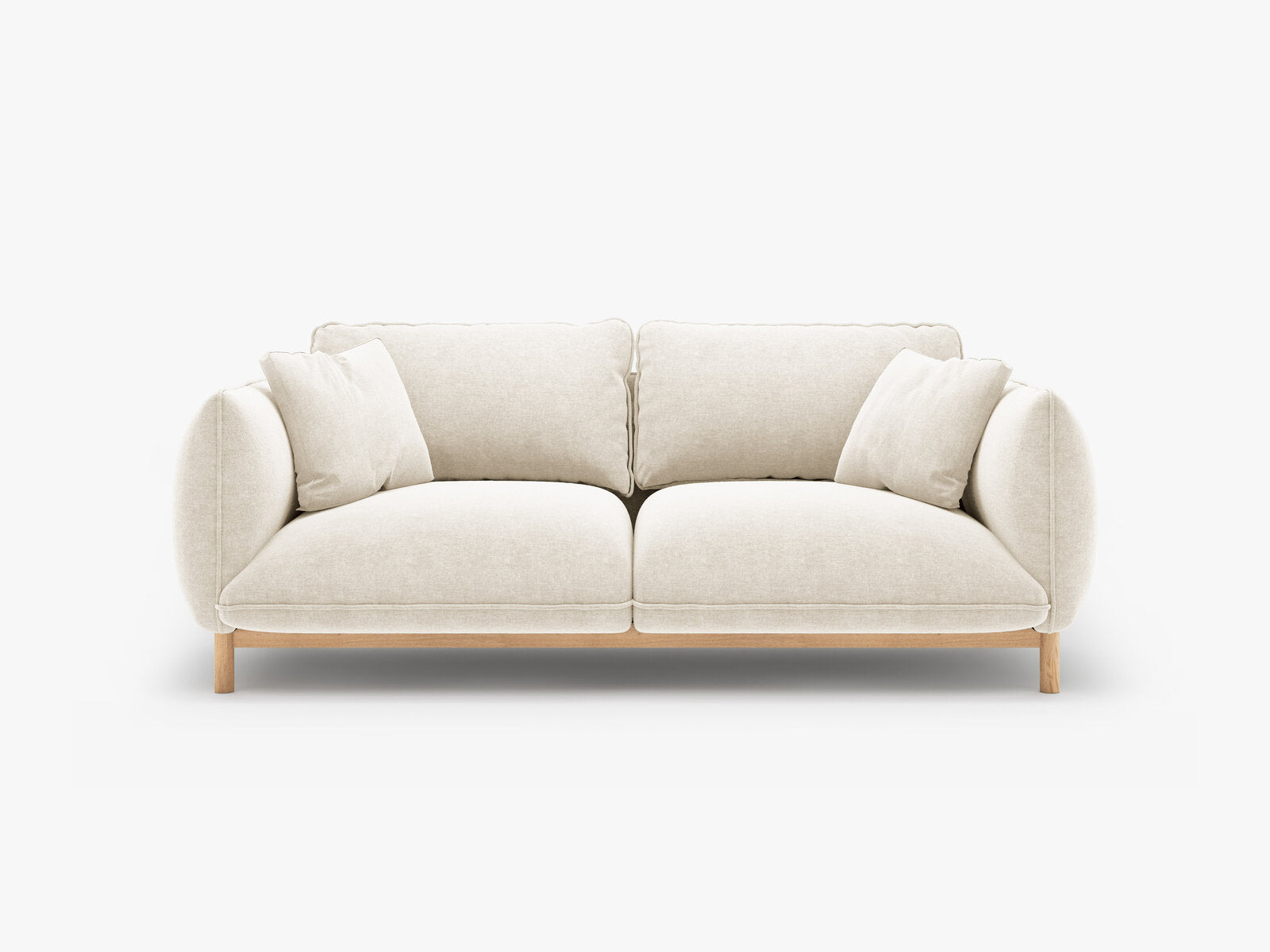 Micadoni Ada Sofa 2-Sitzer Strukturierter Stoff Wind Elfenbein