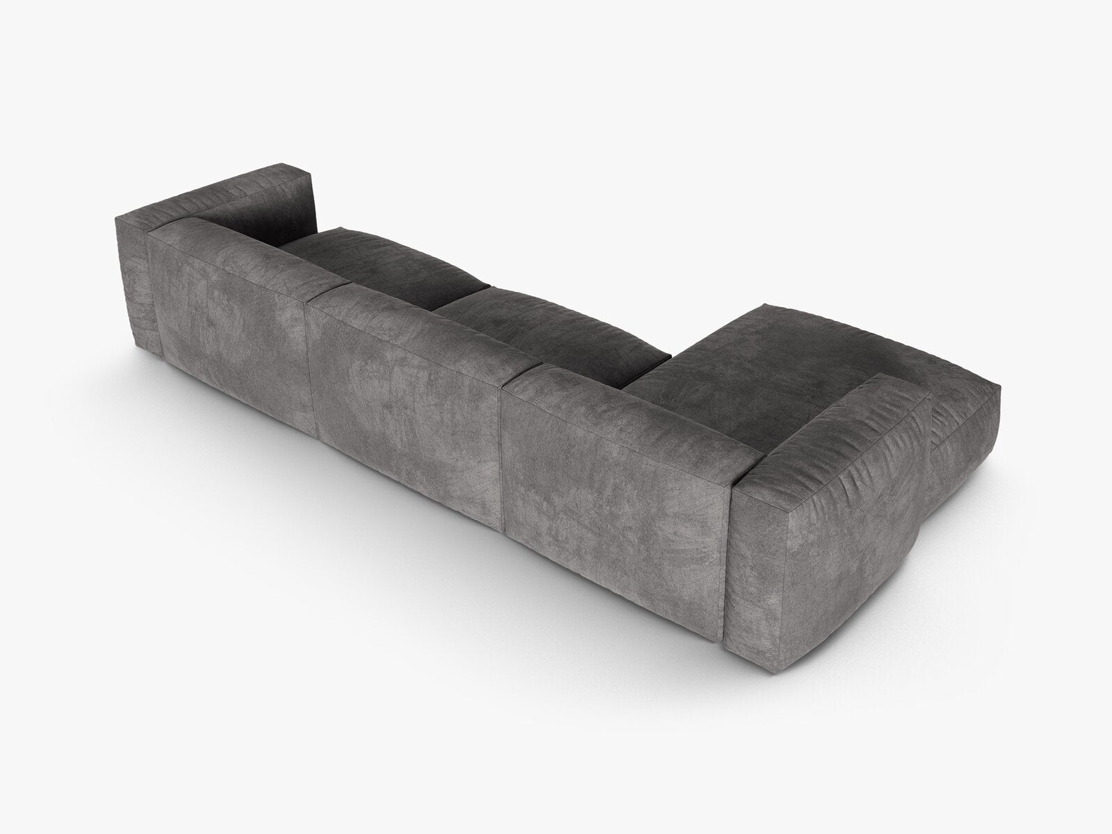 Micadoni Ecksofa Martina 3-Sitzer 90cm Sitztiefe Links Samt Vogue Grau
