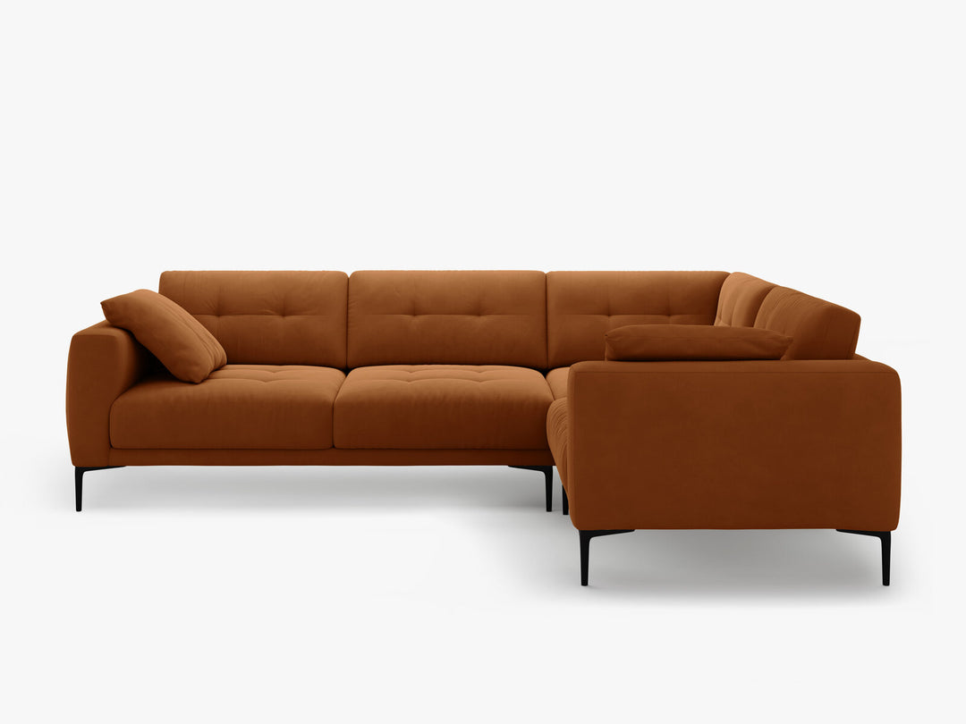 Micadoni Ecksofa Bemy 4-Sitzer Rechts Samt Terrakotta