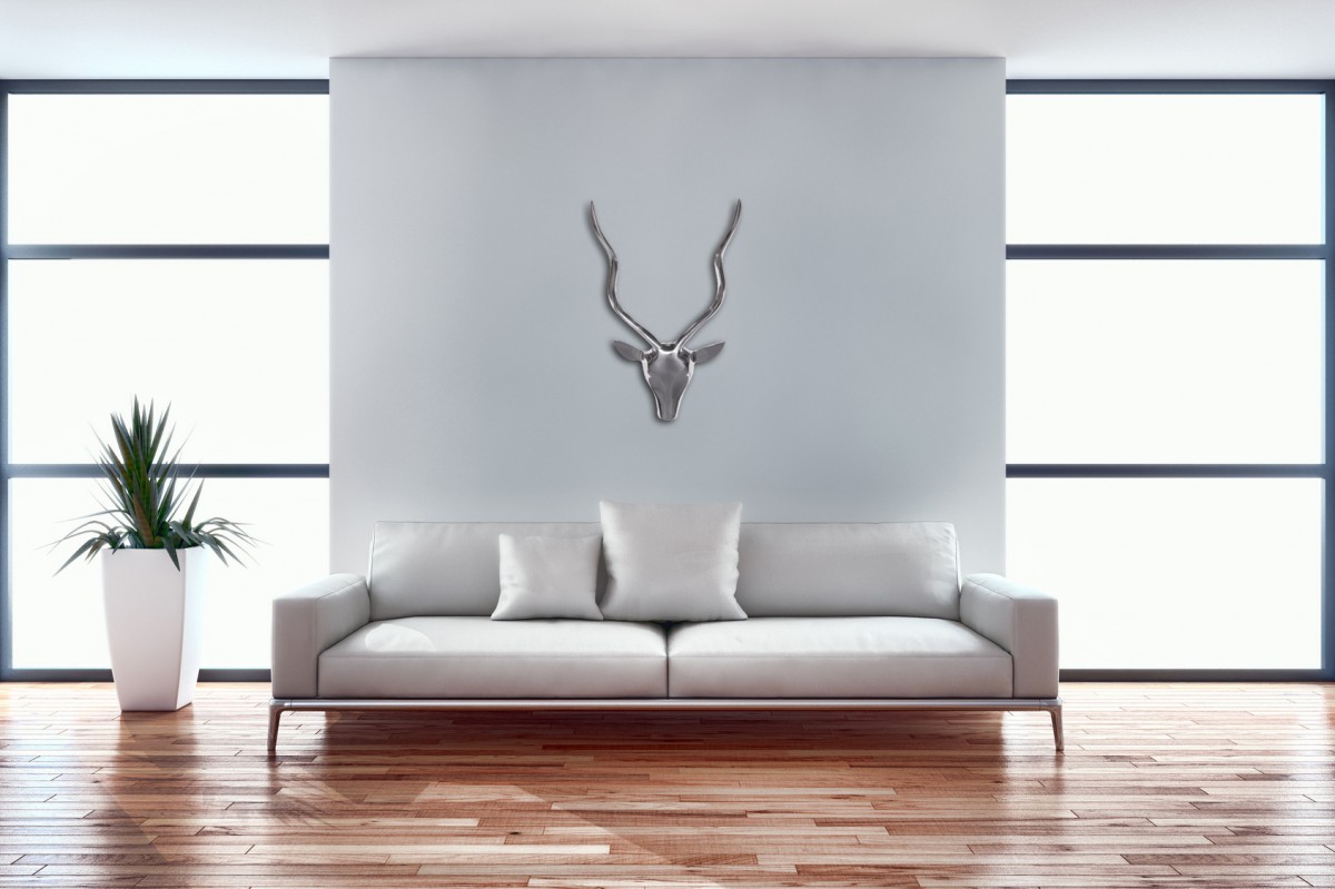 Dekogeweih Gamvik Aluminium Silber 33 × 4 × 54 cm