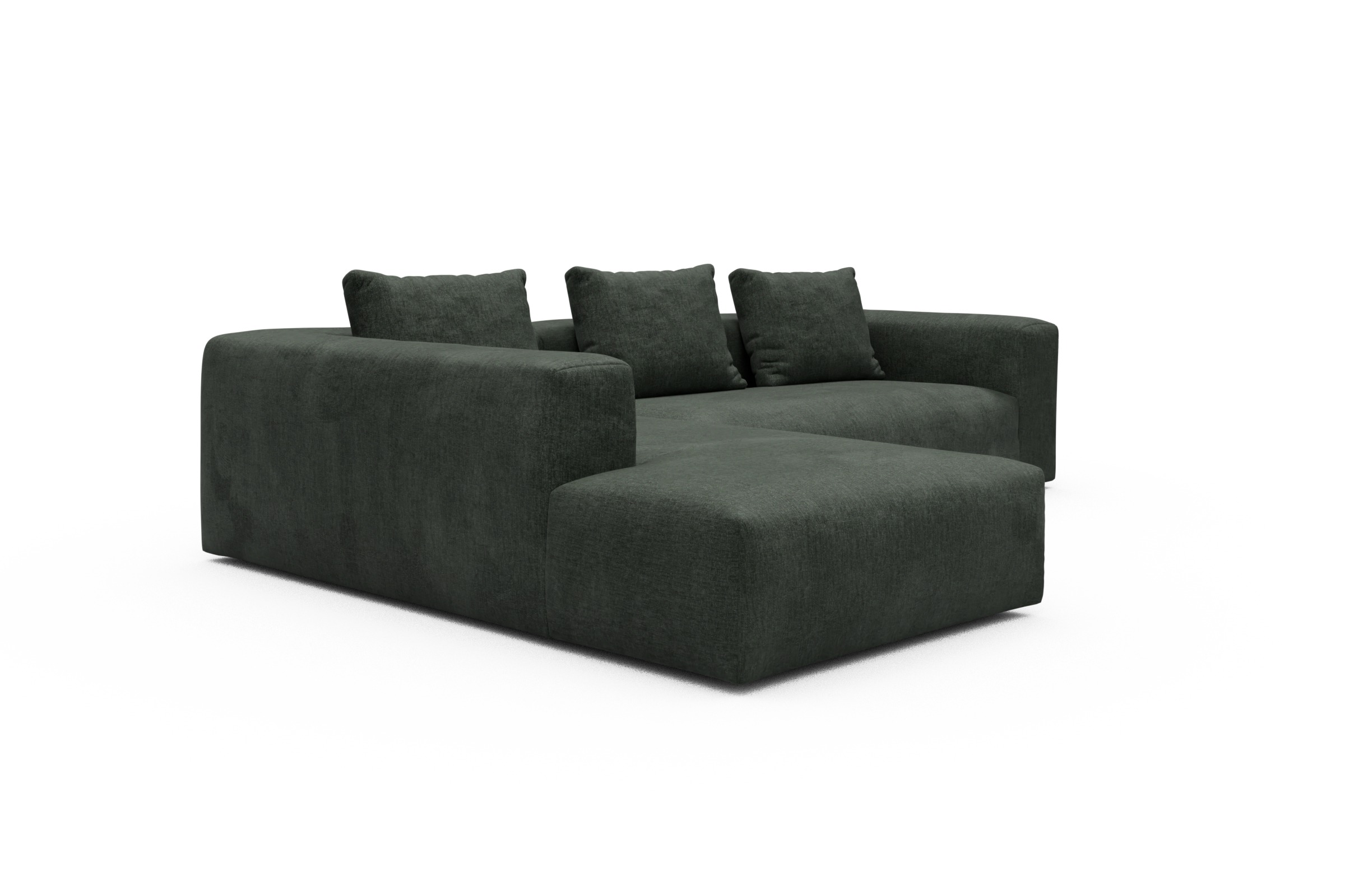 Ecksofa Fred Relax-Ecke links mit 2,5-Sitzer Aivi-Pine-Green