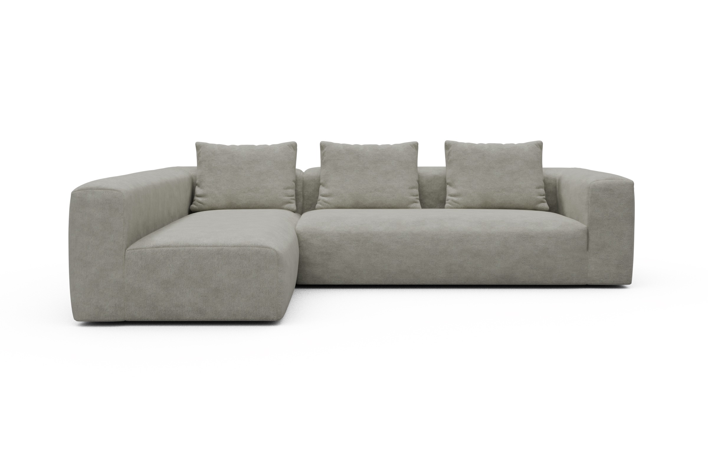 Skandi Home Ecksofa Fred 2x 2,5-Sitzer links offen Carreno-Moon-Stone-White moebelfaktor