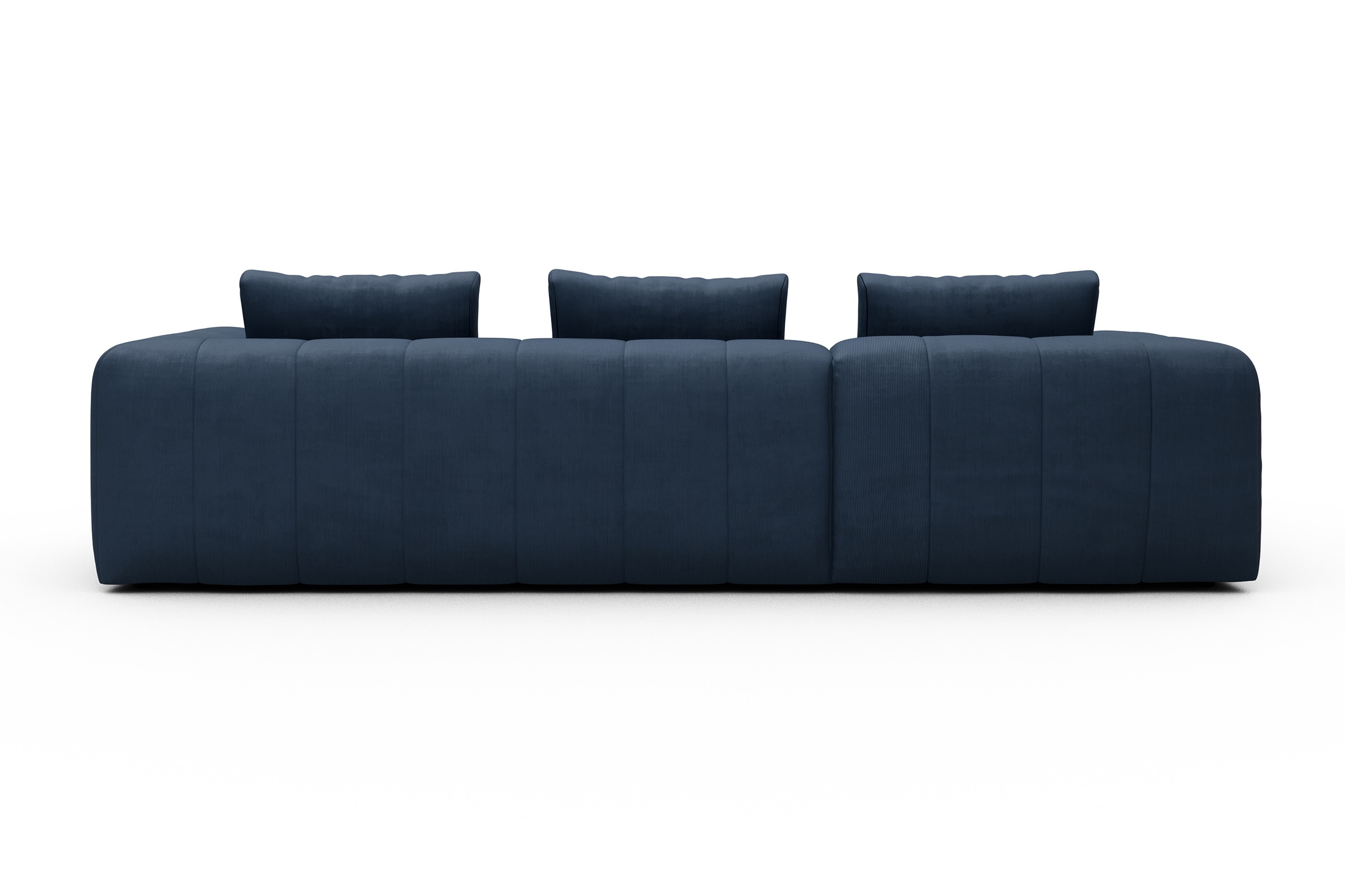 Ecksofa Hugo 2,5-Sitzer Armlehne rechts mit Chaiselongue Cordufine-Royal-Blue