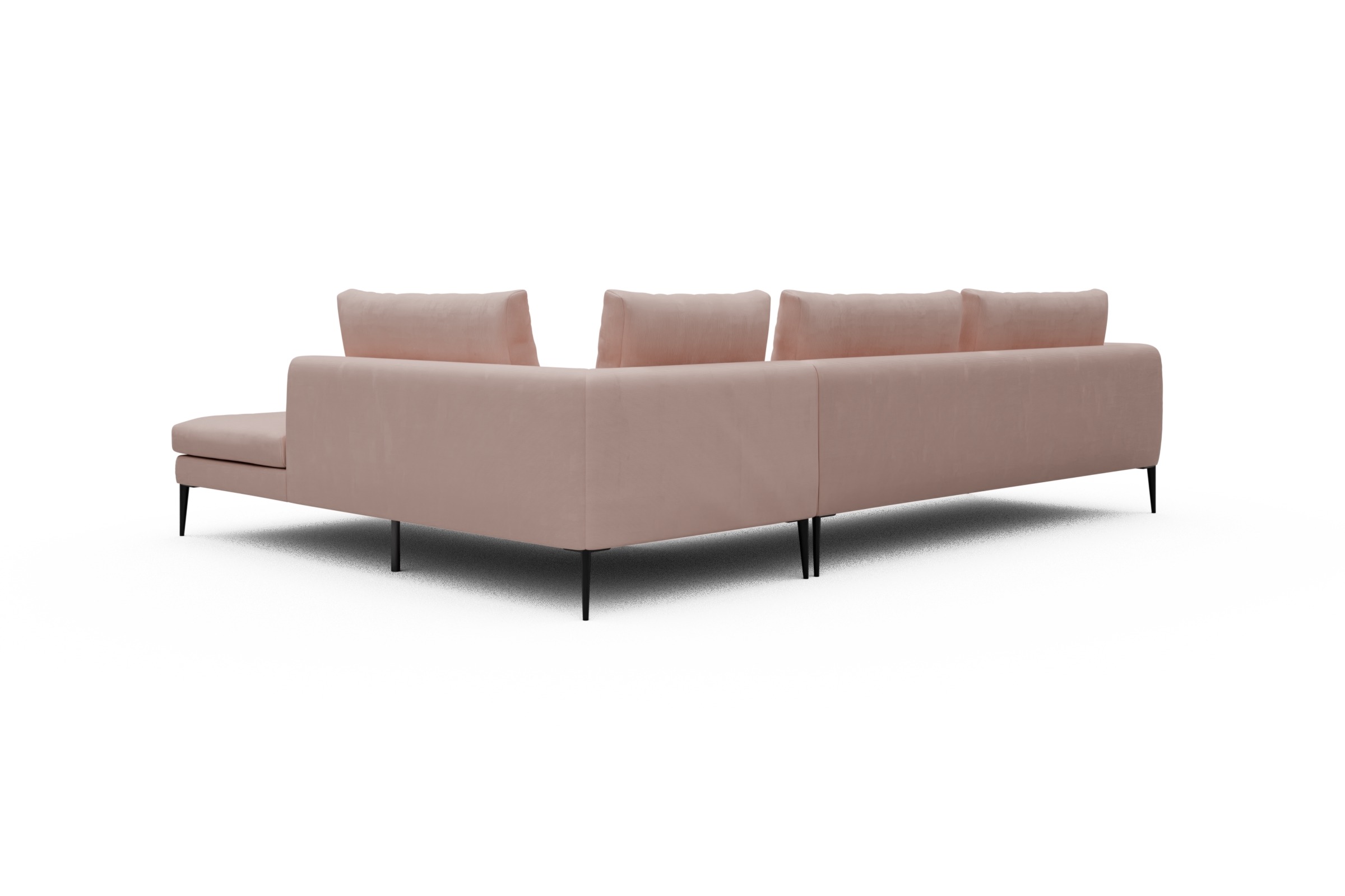 Ecksofa Paul Relax-Ecke links mit 3-Sitzer Cordufine-Blush