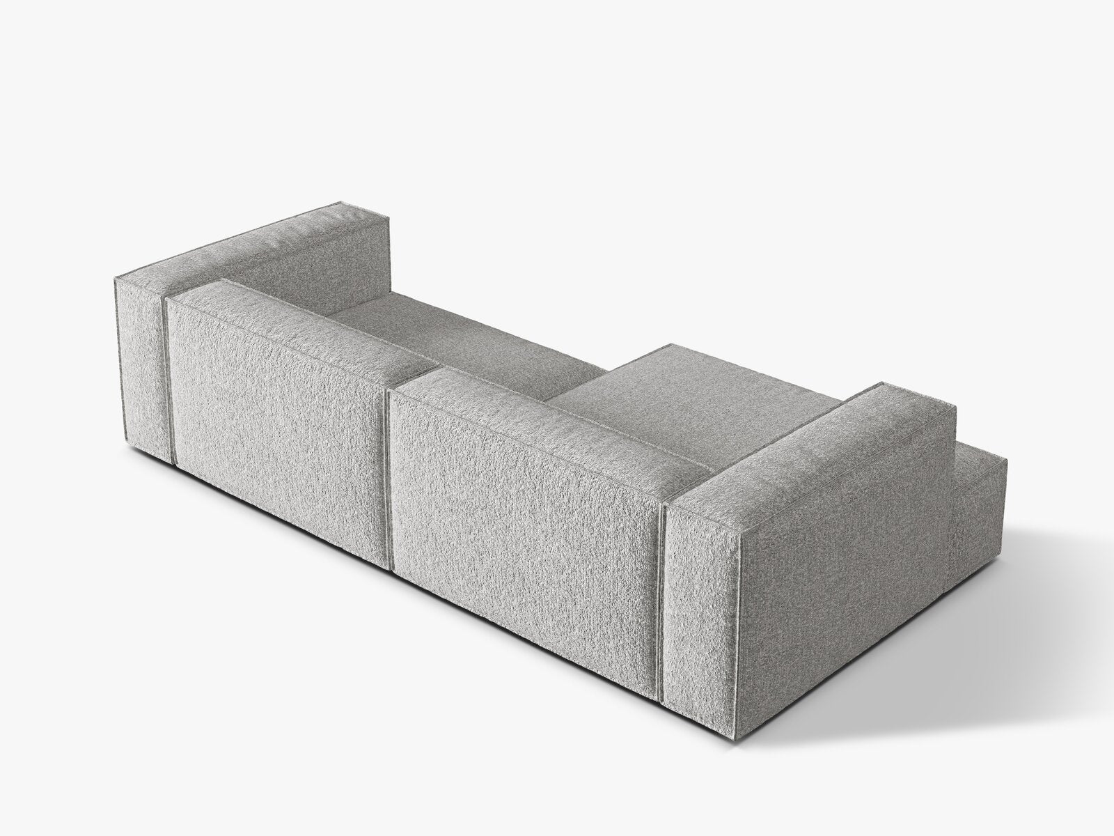Micadoni Ecksofa Nuria 4-Sitzer Links Boucle Silber