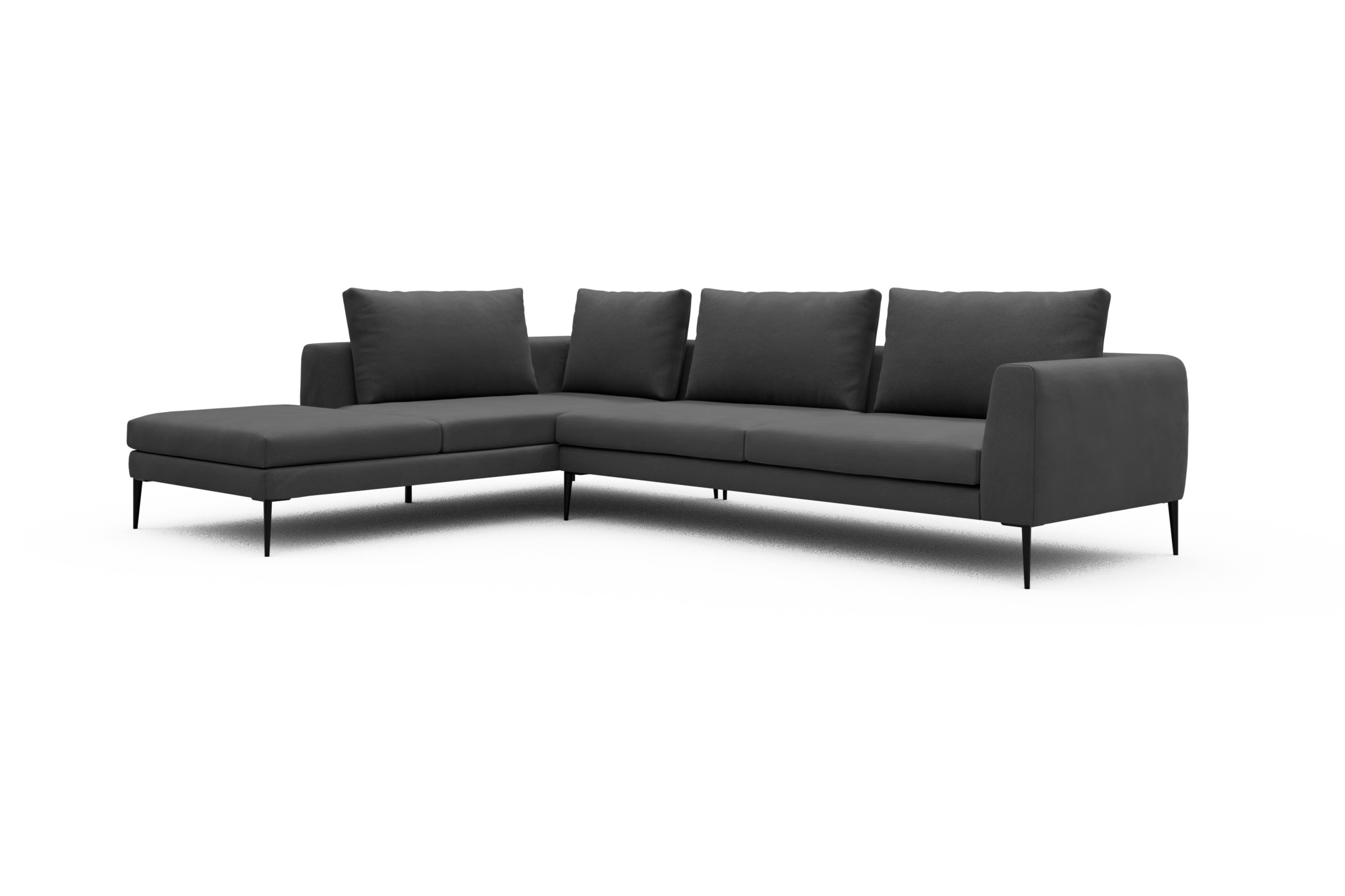 Ecksofa Paul Relax-Ecke rechts mit 3-Sitzer Satya-Zinc