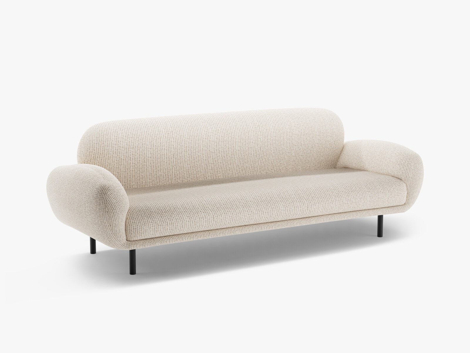Micadoni Sofa Poppy 3-Sitzer Chenille Silencio Helles Beige