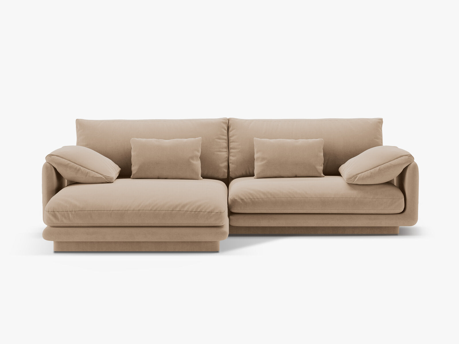 Micadoni Ecksofa Torino 4-Sitzer Links Samt Sand