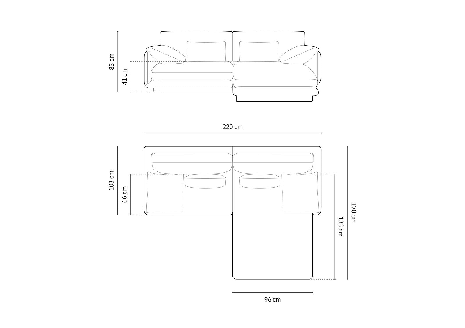 Micadoni Ecksofa Torino 3-Sitzer Rechts Strukturierter Stoff Helles Beige