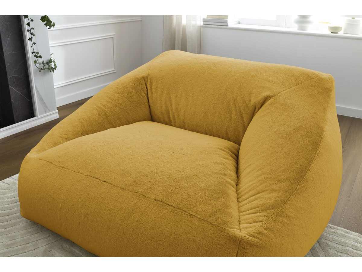 Bobochic Lilibet Pouf Kunstfell Gelb