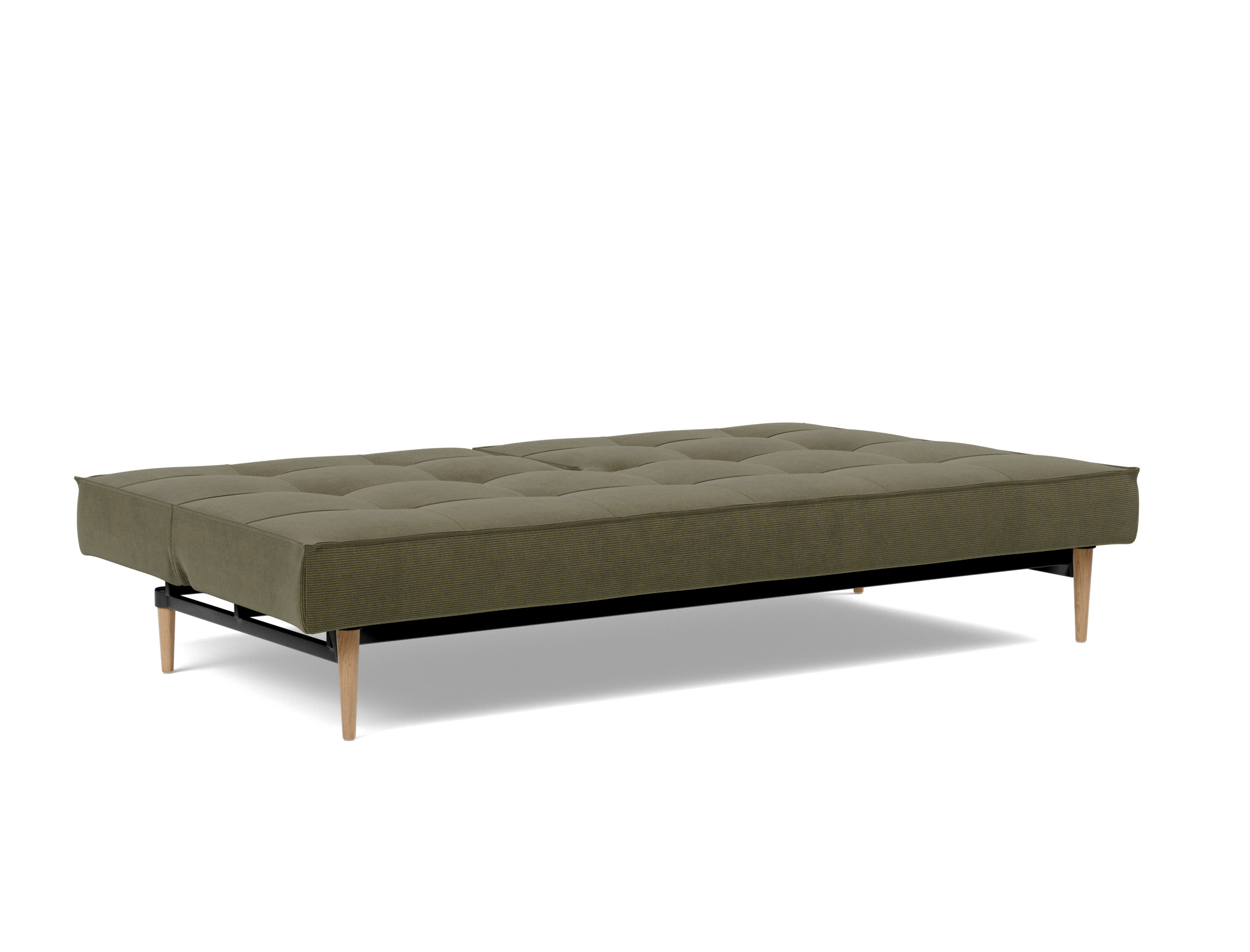Schlafsofa Splitback Kord Cordufine 316-Pine-Green Beine Styletto Eiche hell