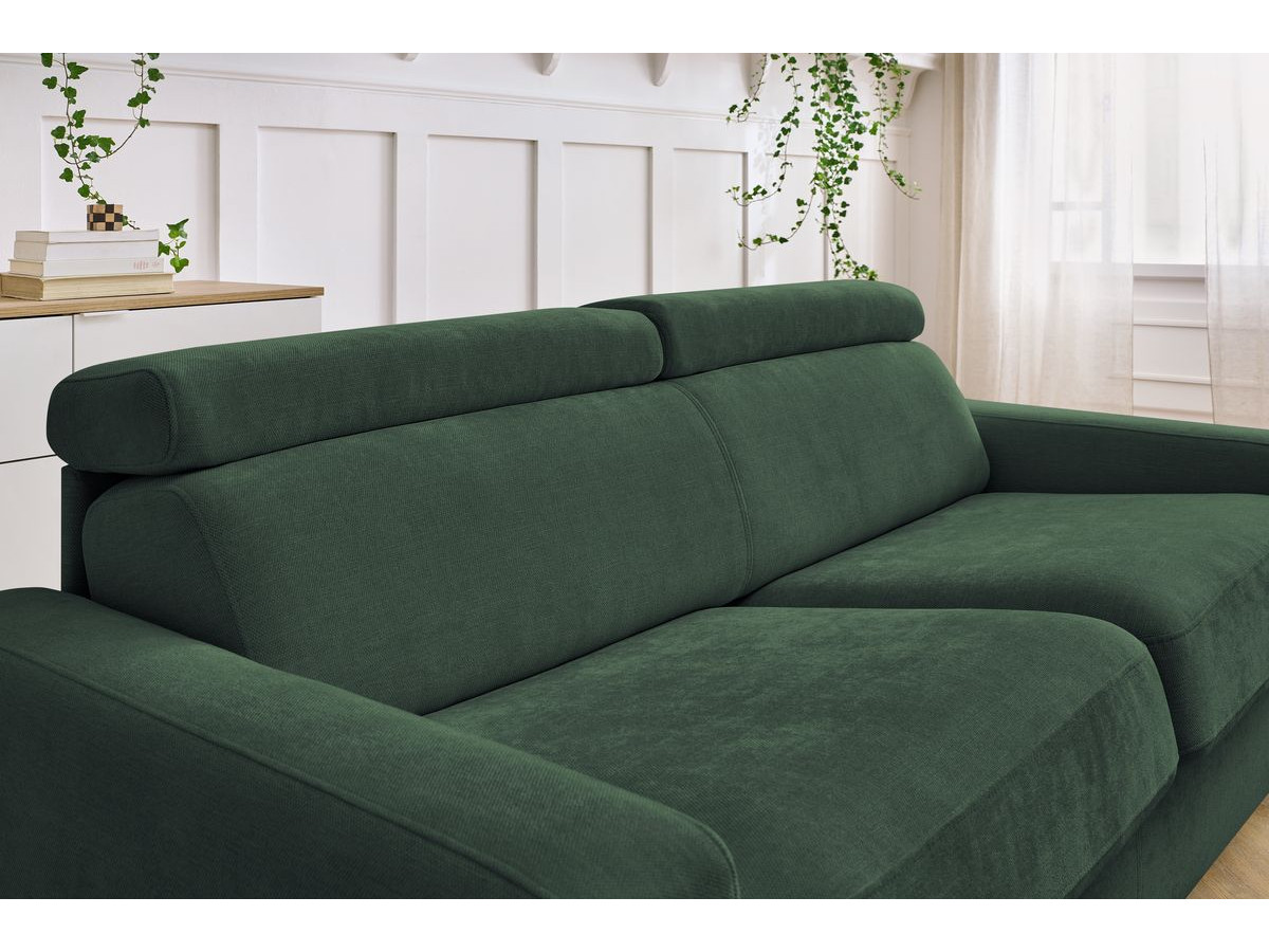 Bobochic Monaco Schlafsofa 3-Sitzer Stoff Grün, Liegefläche 160 × 190 cm