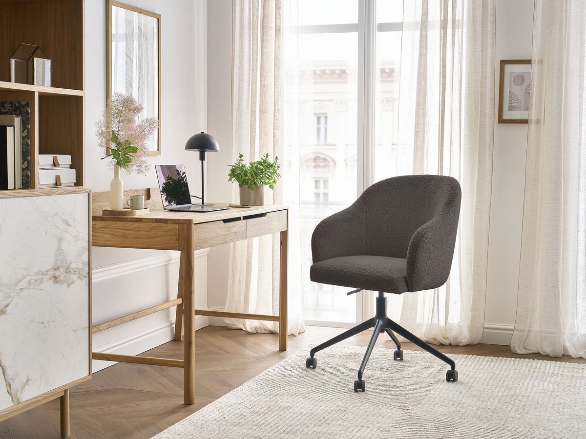 Bobochic Sophie Bürostuhl Bouclé-Stoff Braun