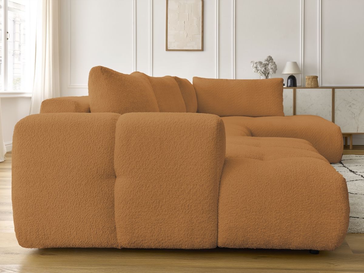 Bobochic Fuji Wohnlandschaft Bouclé-Stoff Gelb Ecke links