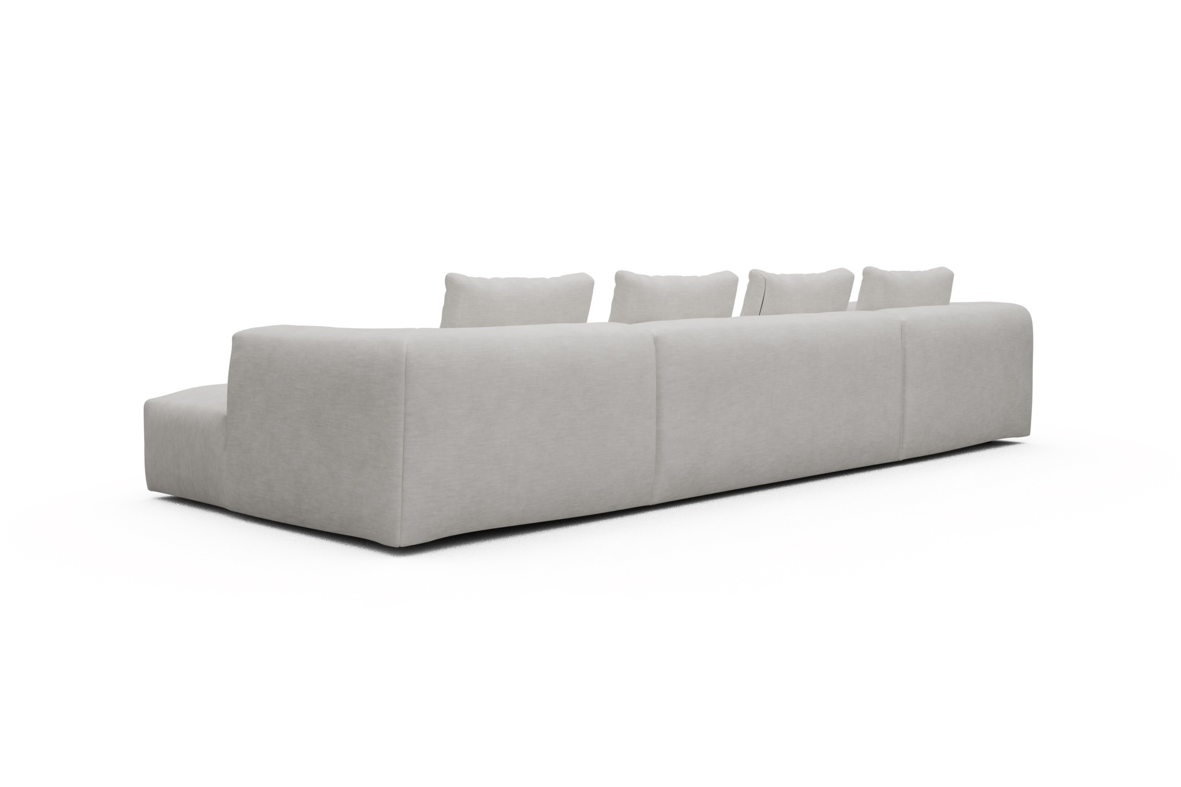 Wohnlandschaft Fred mit 2-Sitzer und Chaiselongue beidseitig Vivus-Dusty-Off-White