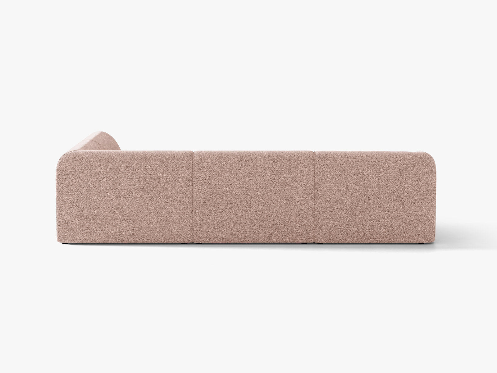 Micadoni Ecksofa Miley 6-Sitzer Boucle Baloo Puderrosa Rechts